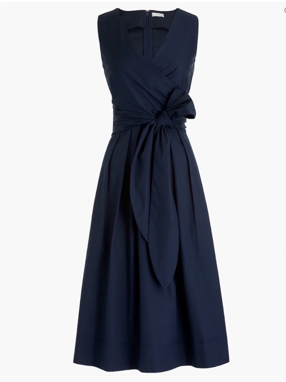 NWT J. Crew Navy Blue Midi Wrap Top Shirt Dress in Stretch Cotton. Size12. NWT. - Picture 4 of 4